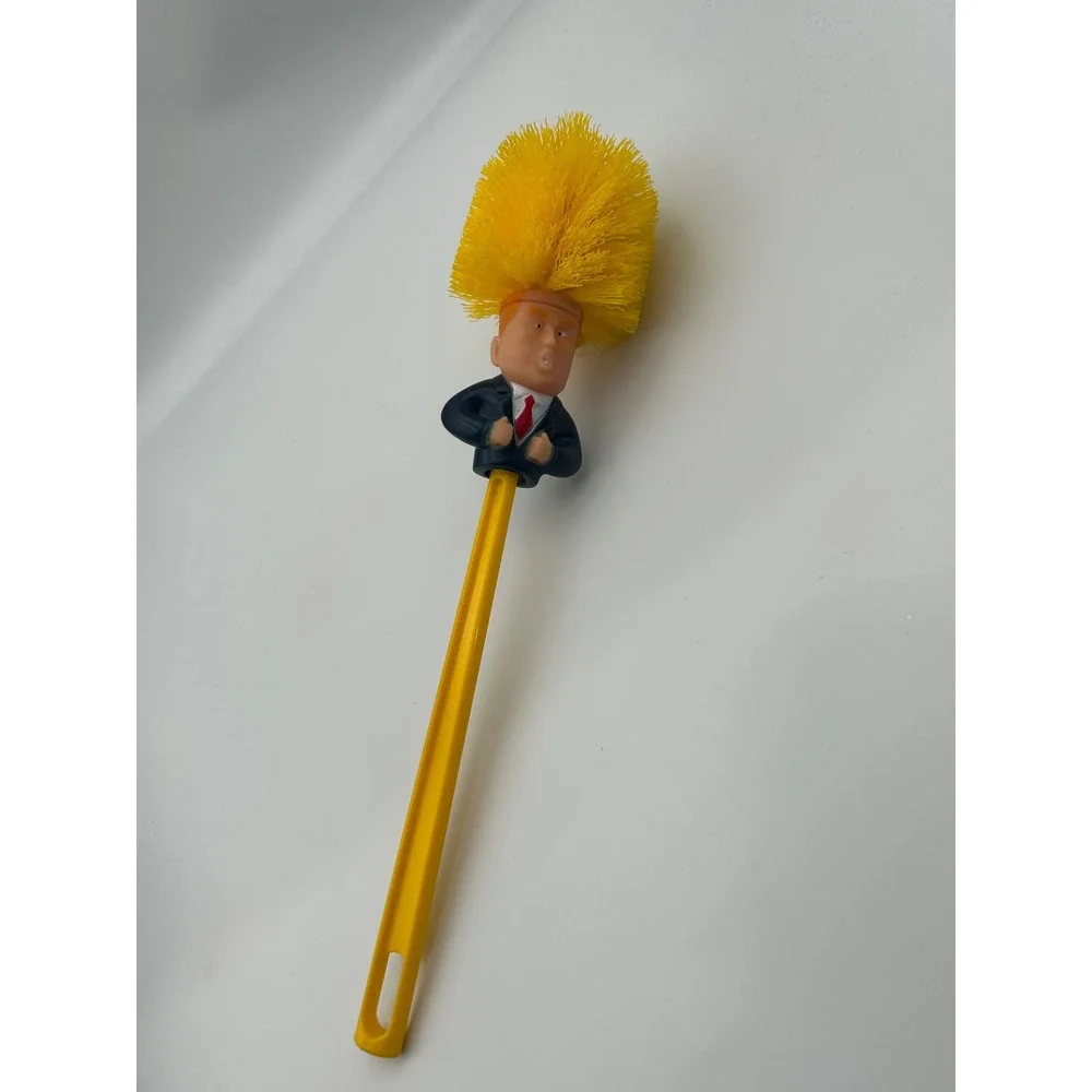 Donald Trump Novelty Toilet Brush Gag Gift Political Satire Yellow Bristles 14